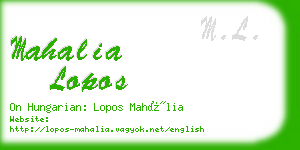 mahalia lopos business card